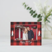 Rustikaler roter u. schwarzer ankündigungspostkarte (Stehend Vorderseite)