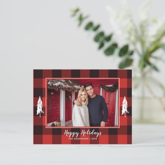 Rustikaler roter u. schwarzer ankündigungspostkarte (Stehend Vorderseite)