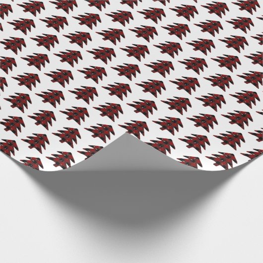 Rustikaler roter und schwarzer karierter geschenkpapier (Ecke)