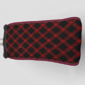 Rustikaler roter und schwarzer Tartan mit geprägte Golf Headcover (Vorderseite)