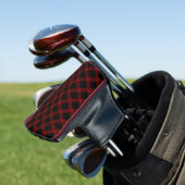 Rustikaler roter und schwarzer Tartan mit geprägte Golf Headcover (In Situ)