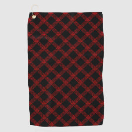 Rustikaler roter und schwarzer Tartan mit geprägte Golfhandtuch