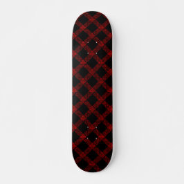 Rustikaler roter und schwarzer Tartan mit geprägte Skateboard