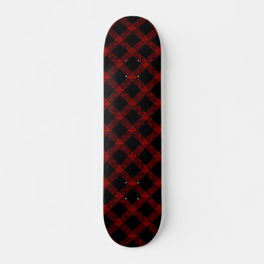 Rustikaler roter und schwarzer Tartan mit geprägte Skateboard (Vorne)