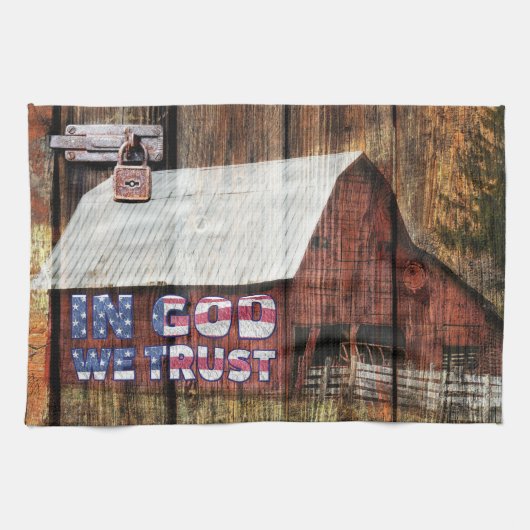 Rustikaler roter verblassener Stall mit Latte in G Geschirrtuch (Horizontal)
