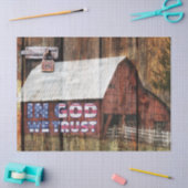 Rustikaler roter verblassener Stall mit Latte in G Seidenpapier (Basteln)