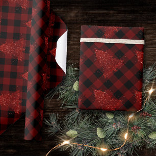 Rustikaler Roter Weihnachtsbaum Modernes Buffalo K Geschenkpapier