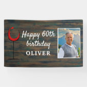 Rustikaler Roter Wein 60. Geburtstag Foto Hintergr Banner (Horizontal)