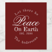 Rustikaler Roter Weltfrieden Personalisiert Weinetikett (Einzelnes Label)