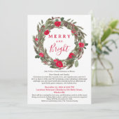 Rustikaler Rotflorenkrebs Gemütliches Weihnachtsfe Einladung (Stehend Vorderseite)