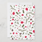 Rustikaler Rotflorenkrebs Gemütliches Weihnachtsfe Einladung (Rückseite)