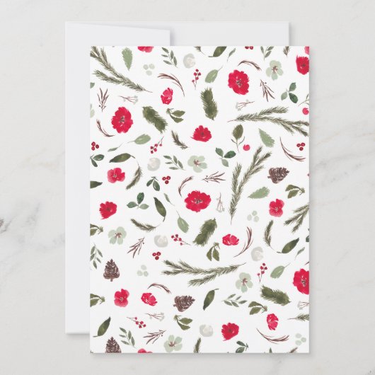 Rustikaler Rotflorenkrebs Gemütliches Weihnachtsfe Einladung (Rückseite)