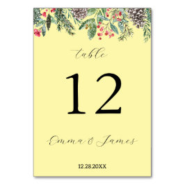 Rustikaler Rotholz- und Tannenkegel Tischnummer