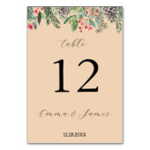 Rustikaler Rotholz- und Tannenkegel Tischnummer (Vorderseite)