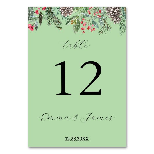 Rustikaler Rotholz- und Tannenkegel Tischnummer (Rückseite)