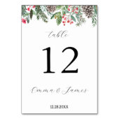 Rustikaler Rotholz- und Tannenkegel Tischnummer (Rückseite)