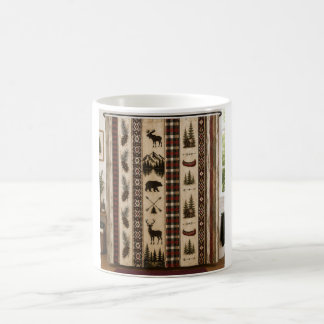 Rustikaler Rotkarierter Wildnis-Cabin Kaffeetasse