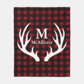 Rustikaler Rotwild-Geweih-Büffel-karierter Fleecedecke (Vorderseite)