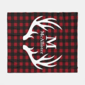 Rustikaler Rotwild-Geweih-Büffel-karierter Fleecedecke (Vorderseite (Horizontal))