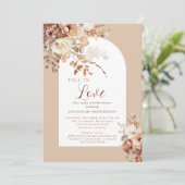 Rustikaler Rückgang der Liebe Blumenkohl Brautpart Einladung (Stehend Vorderseite)