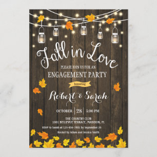 Rustikaler Rückgang der Liebe-Engagement-Partei Einladung