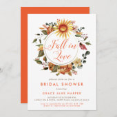 Rustikaler Rückgang der Liebe Herbstkranz Brautpar Einladung (Vorne/Hinten)
