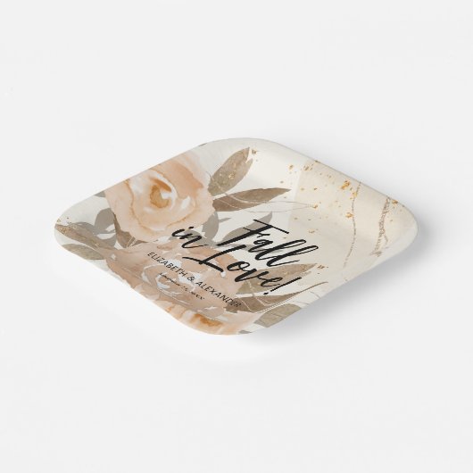 Rustikaler Rückgang der Liebe Peach Blume Pappteller (Gewinkelt)