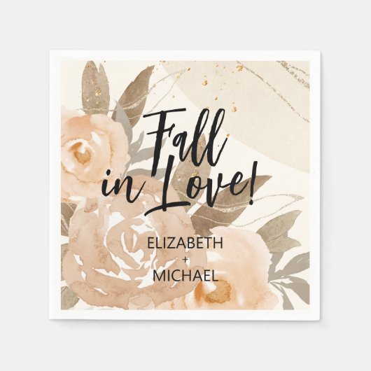 Rustikaler Rückgang der Liebe Peach Blume Serviette (Vorderseite)