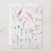 Rustikaler Rückgang der Liebe Wildblume Wasserfarb Einladung (Rückseite)