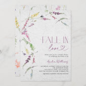 Rustikaler Rückgang der Liebe Wildblume Wasserfarb Einladung (Vorne/Hinten)