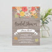 Rustikaler Rückgang des Brautparty der Liebe Einladung (Stehend Vorderseite)