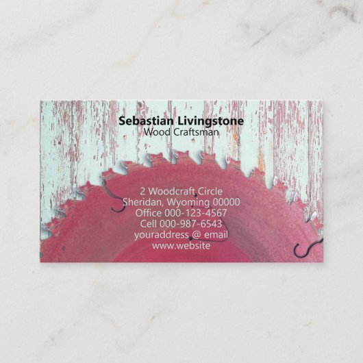 Rustikaler Rundholz Handwerker Visitenkarte (Vorderseite)