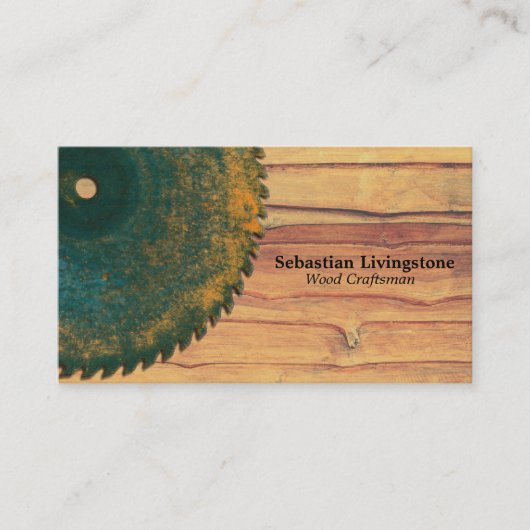 Rustikaler Rundsäge Quarter View Carpentry Visitenkarte (Vorderseite)