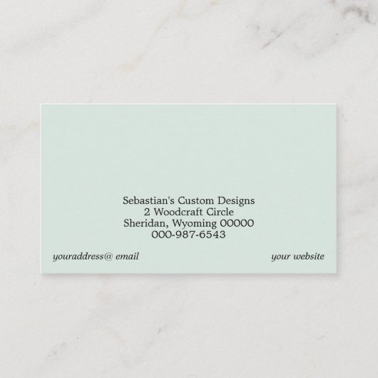 Rustikaler Rundsägehandwerker QR Code Visitenkarte (Rückseite)