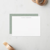 Rustikaler Sage Grüner botanischer Personalisierte Mitteilungskarte (Vorderseite/Rückseite Beispiel)