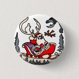 Rustikaler Santa in Sleigh mit Lattern Button