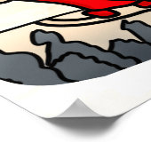 Rustikaler Santa in Sleigh mit Lattern Poster (Ecke)