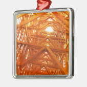 Rustikaler Scheunen-Holz-Bau Silbernes Ornament (Links)