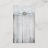 Rustikaler schicker weicher blaues Band-Schein Visitenkarte (Rückseite)