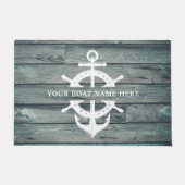 Rustikaler Schiffsname Radanker Treibholz Fußmatte (Vorderseite)