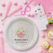 Rustikaler Schirm | Rose zum Brautparty Holz Pappteller (Party)