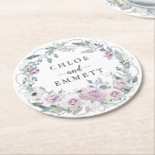 Rustikaler Schlag, Lila Rose Runder Pappuntersetzer (Angewinkelt)