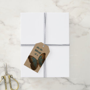 Rustikaler Schmetterling Geschenkanhänger