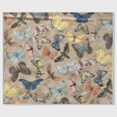 Rustikaler Schmetterling Geschenkpapier (Flach)