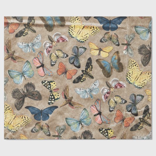 Rustikaler Schmetterling Geschenkpapier (Flach)