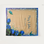 Rustikaler Schmetterling-Hintergrund aus blauem Ho Wandteppich (Vorderseite (Horizontal))