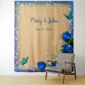 Rustikaler Schmetterling-Hintergrund aus blauem Ho Wandteppich (Beispiel)