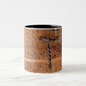 Rustikaler Schmiedeeisentürriegel Zweifarbige Tasse (Mittel)