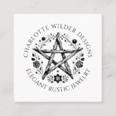 Rustikaler Schmuckdesigner Social Media Quadratische Visitenkarte (Vorderseite)