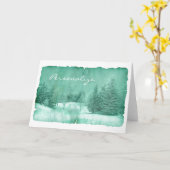 Rustikaler Schnee ewig-grüne Winterszene Pergament Karte (Gelbe Blume)